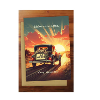 Just Married Noise Greeting Card
