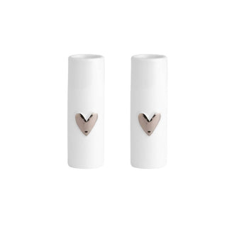 Silver Heart Mini Vases