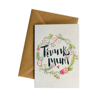 Thanks Mum Wreath Greeting Card
