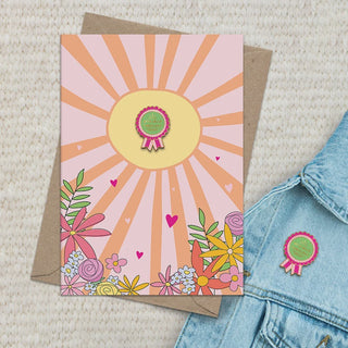 Officially Fabulous Greeting Card with Badge